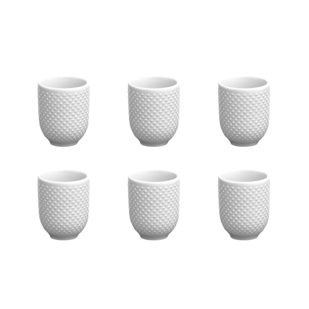 Lot de 6 tasses en porcelaine blanche Lot de 6 tasses en porcelaine blanche