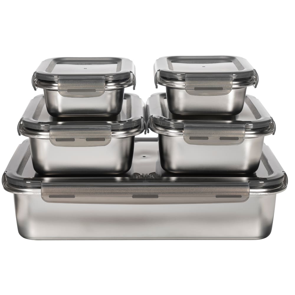 5 boîtes rectangulaires - inox