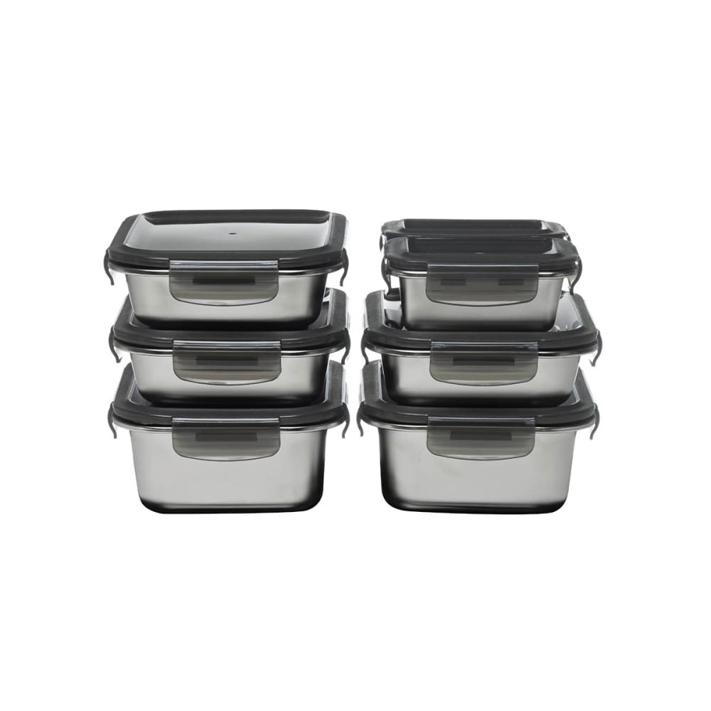 7 boîtes rectangulaires - inox
