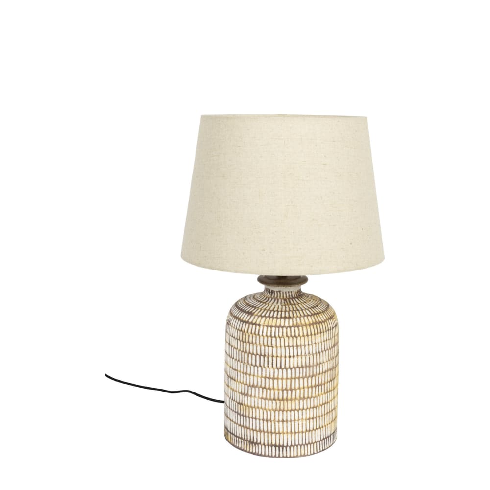 Lampe à poser en céramique beige