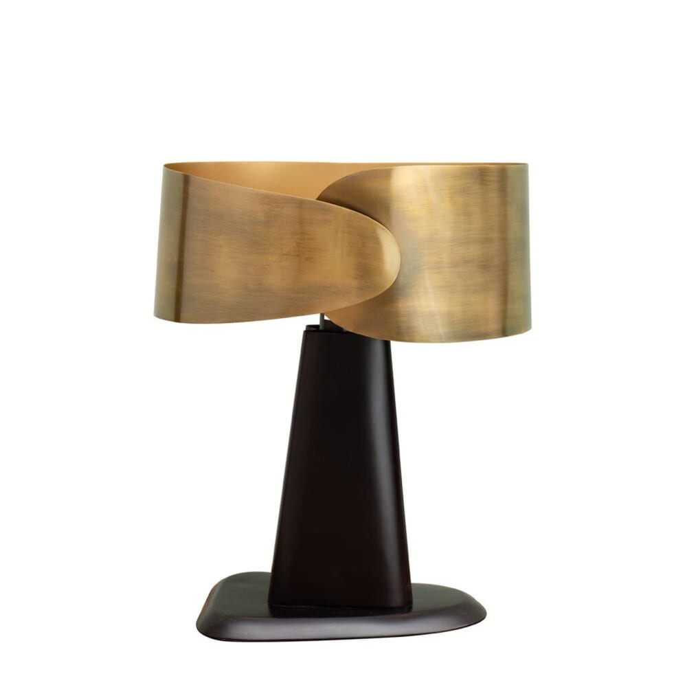 Chehoma Tischlampe aus Metall, schwarz und gold Mehrfarbig Metall
