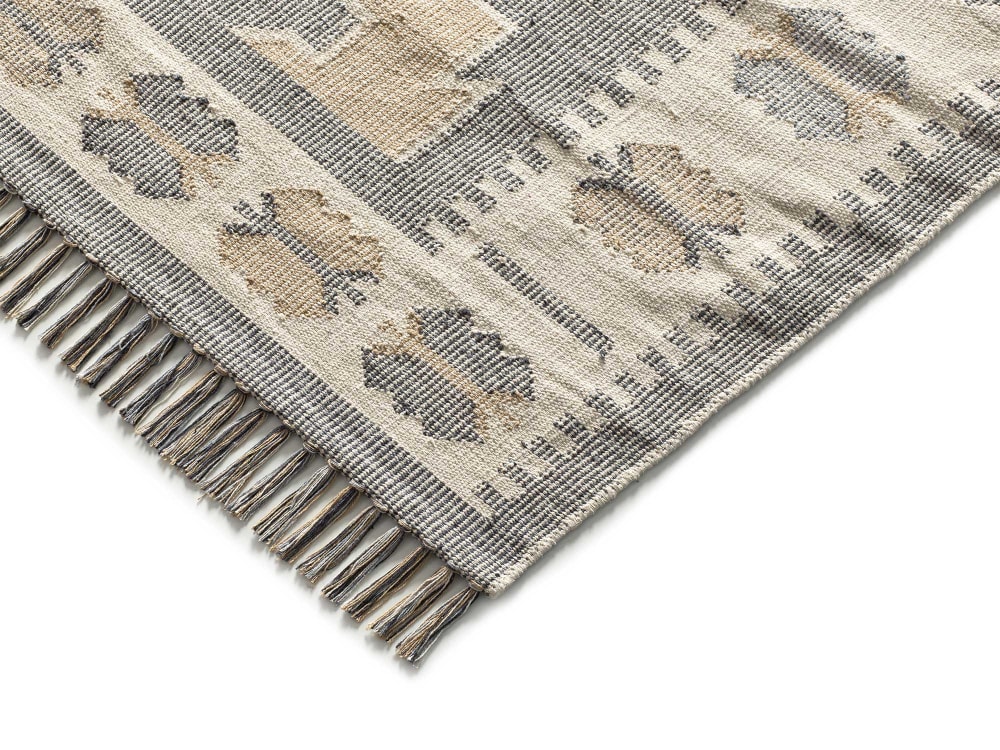 Tapis en coton ethnique gris/beige 160x230 cm — vue 4