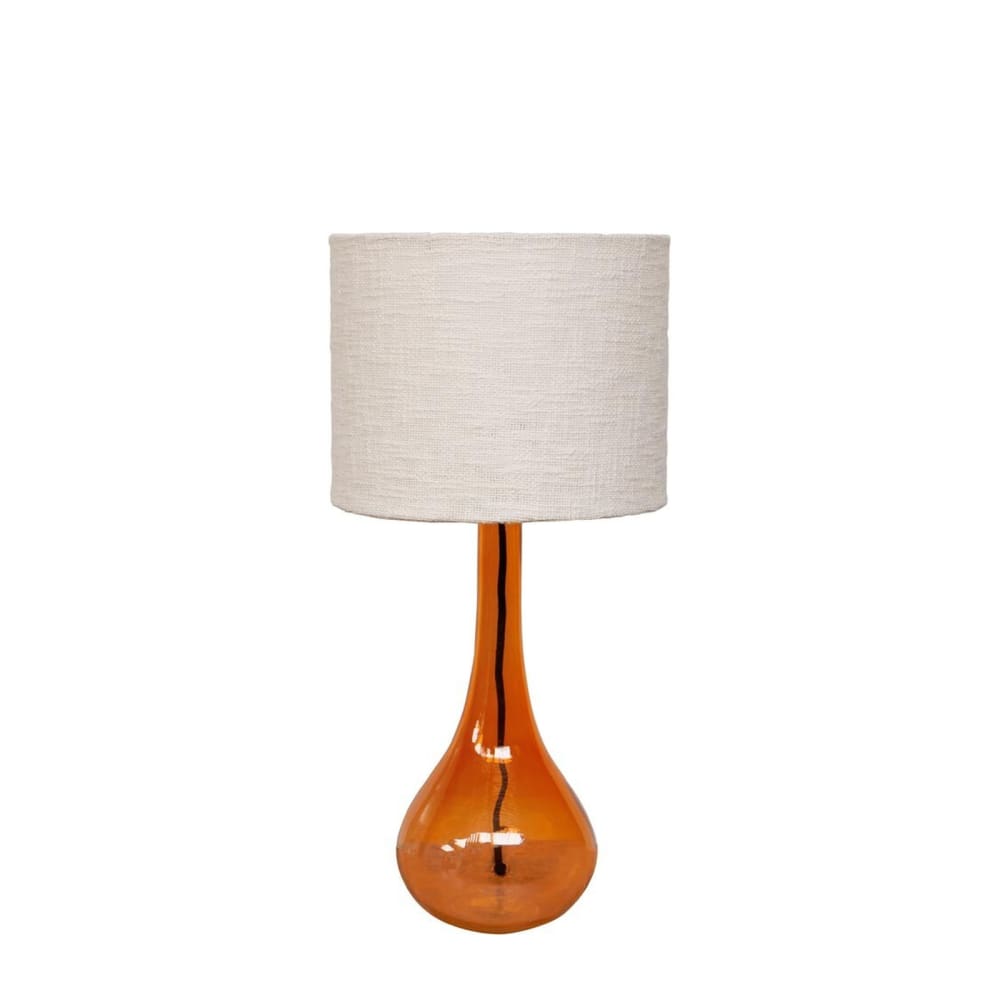 Lampe à poser en verre orange