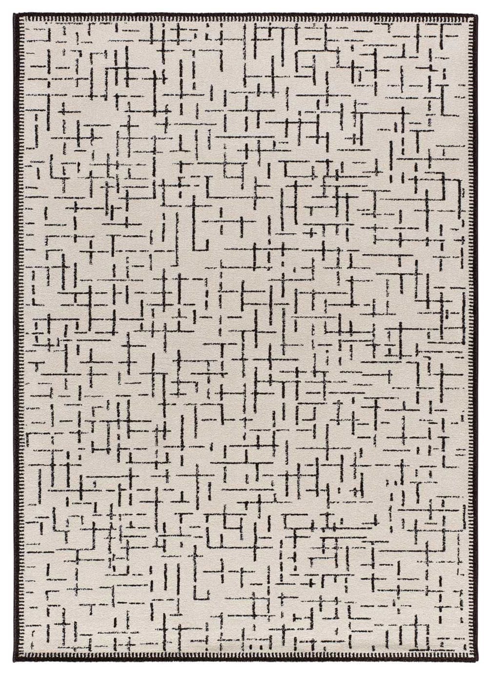 Tapis géométrique blanc/noir 80x150 cm