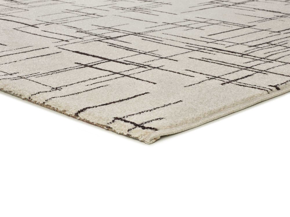 Tapis géométrique blanc/noir 160x230 cm — vue 4