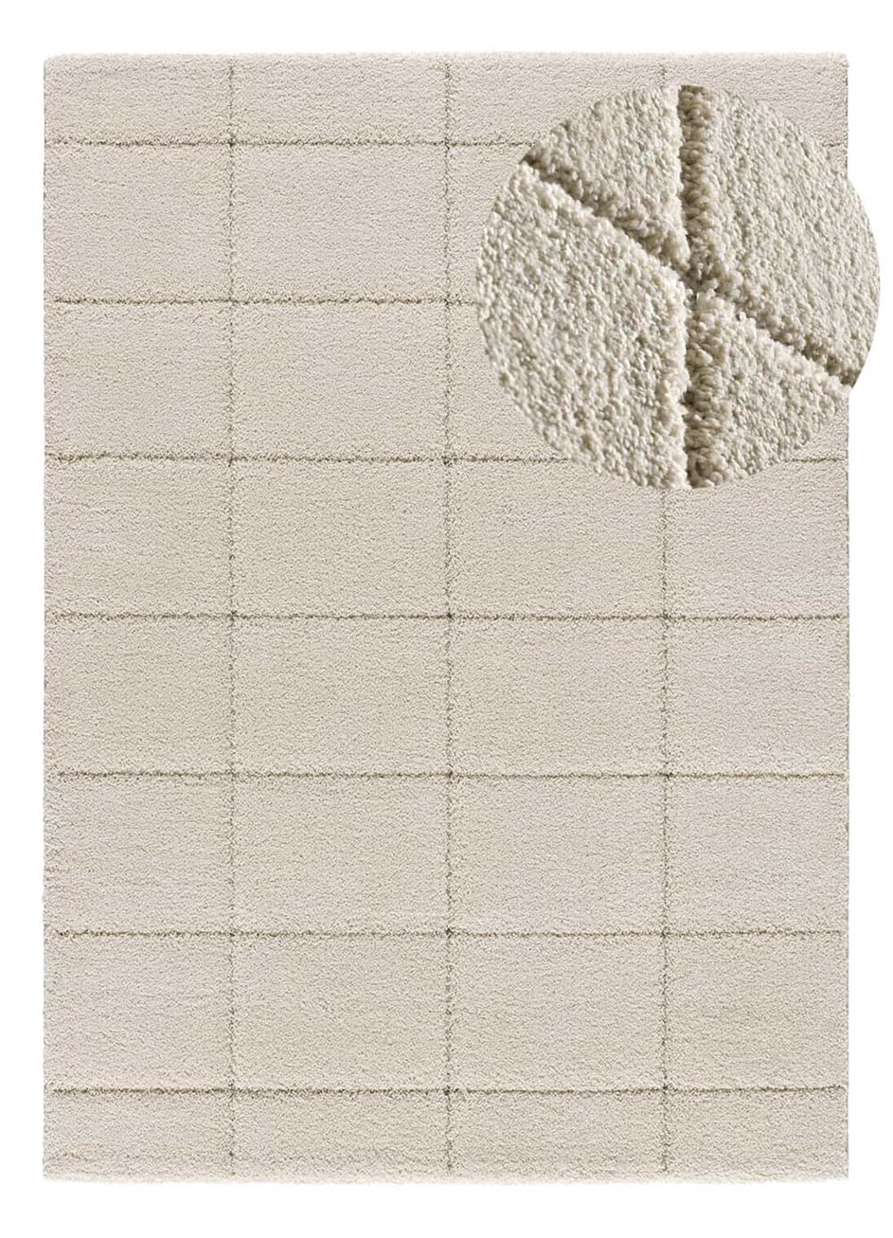 Tapis à relief shaggy crème 80x150 cm