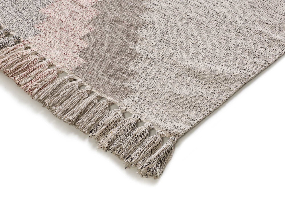 Tapis en coton ethnique taupe/rose/vert 160x230 cm — vue 4