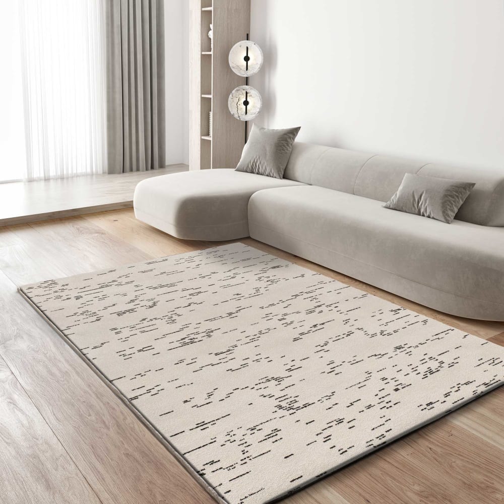 Tapis abstrait blanc/noir 160x230 cm — vue 3