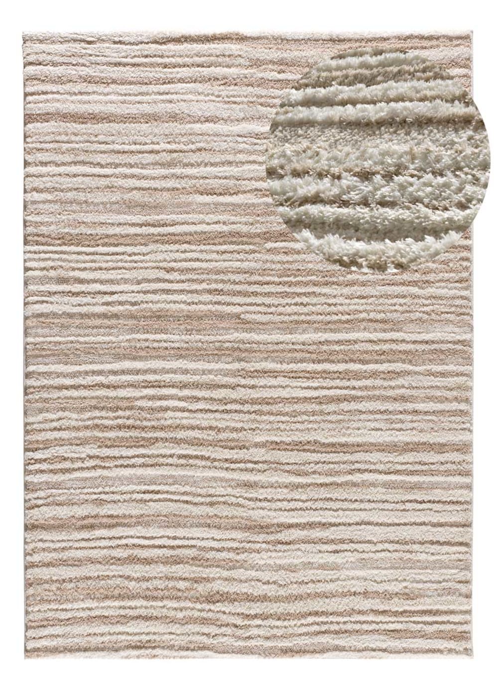 Tapis à relief shaggy beige 120x170 cm