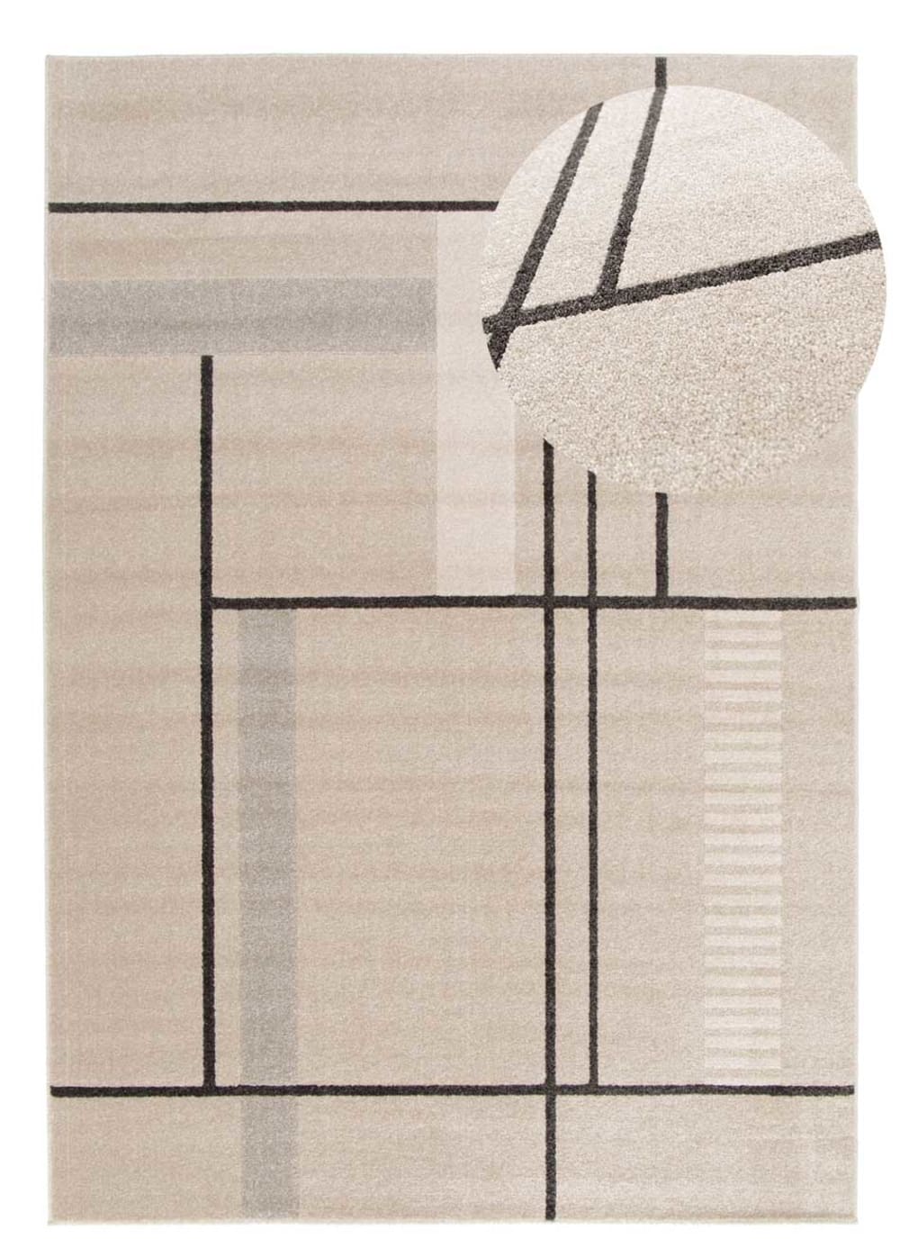 Tapis géométrique beige 80x150 cm