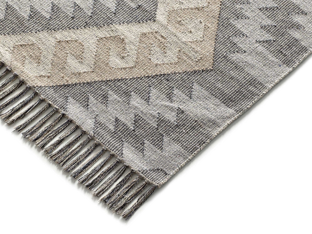 Tapis en coton ethnique gris/beige 120x170 cm — vue 4