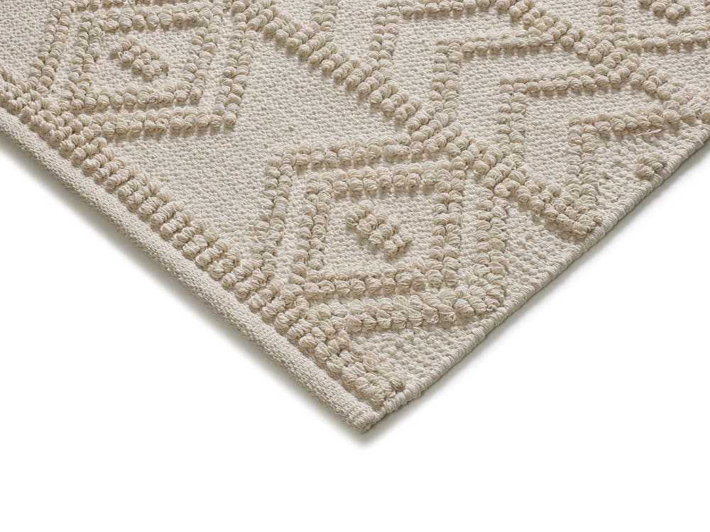 Tapis coton à relief lavable crème 120x170 cm — vue 4
