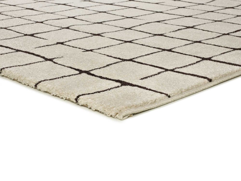 Tapis à carreaux blanc/noir 200x290 cm — vue 4