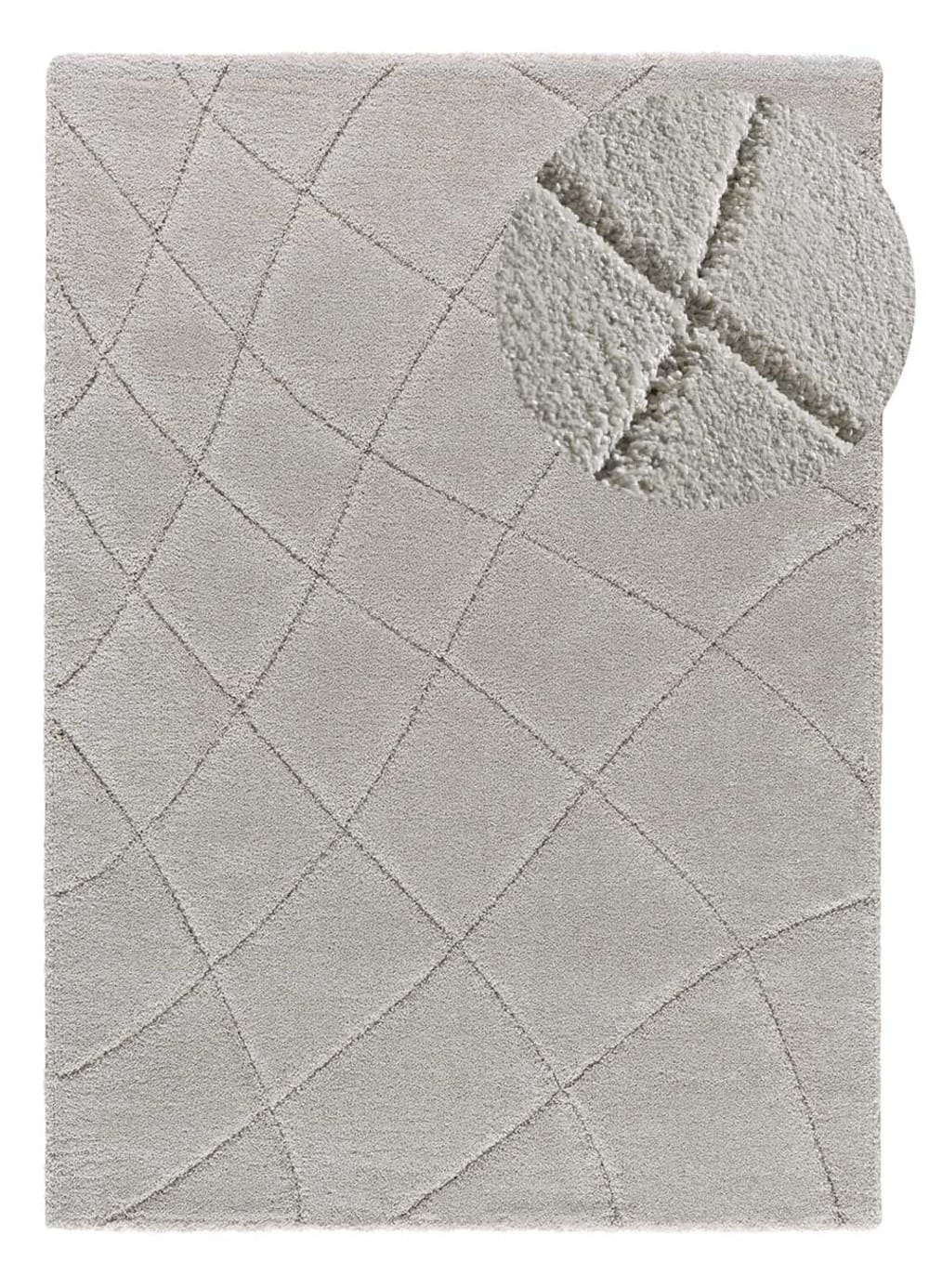 Tapis descente de lit shaggy gris 60x120 cm