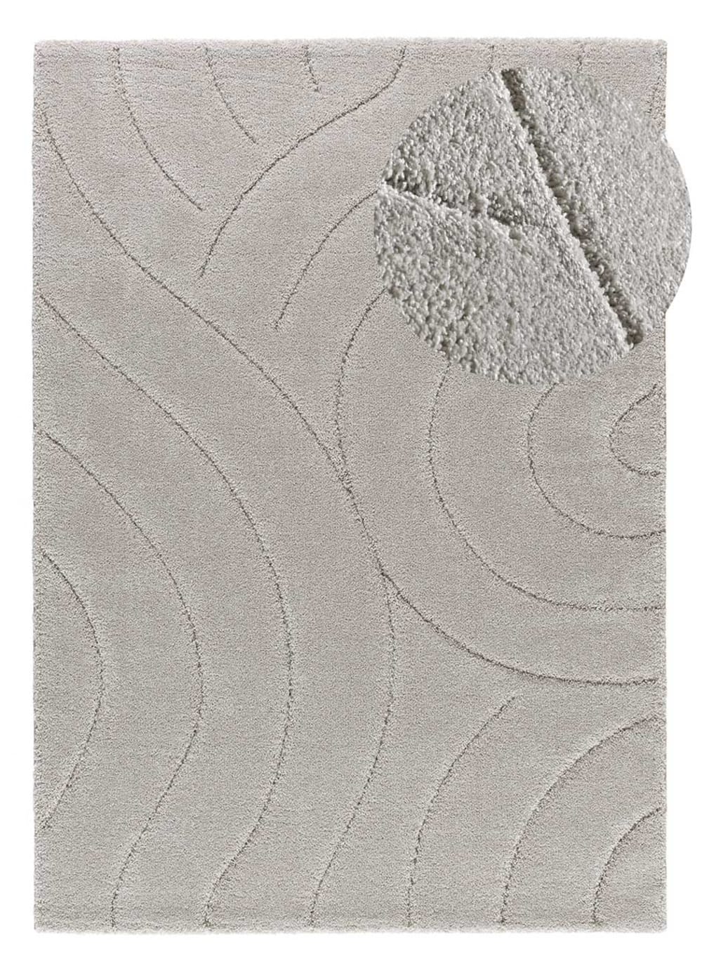 Tapis à relief shaggy gris 133x190 cm - Maisons du Monde