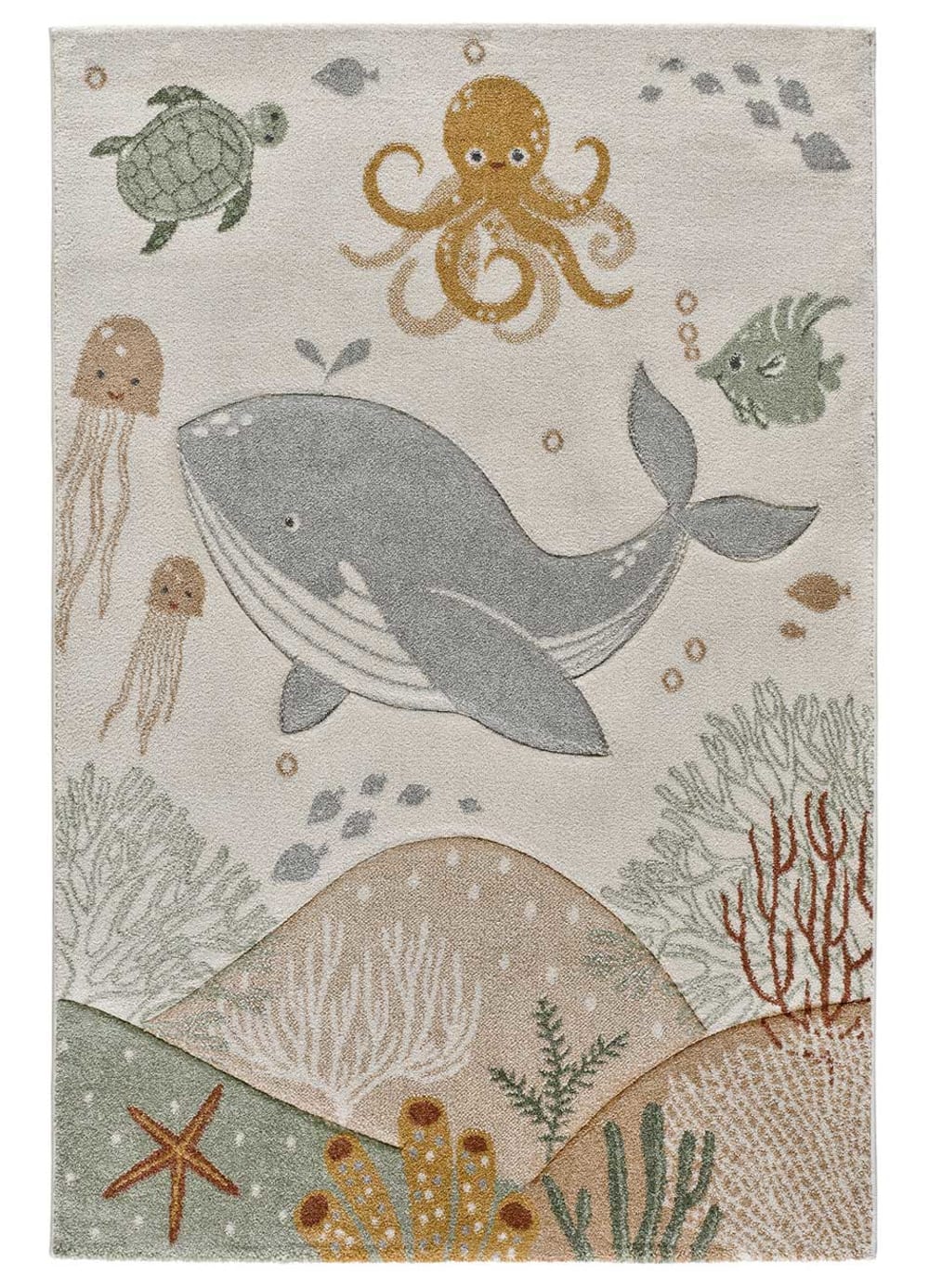 Tapis enfant océan beige/multicolore, 120x170 cm