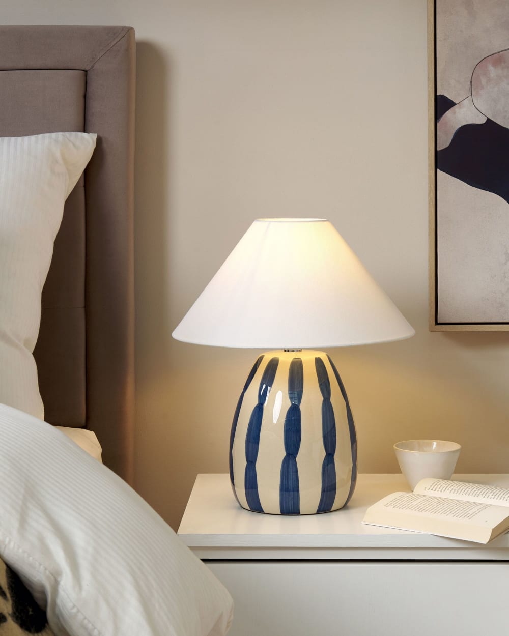 Lampe à poser céramique blancbleu — vue 3