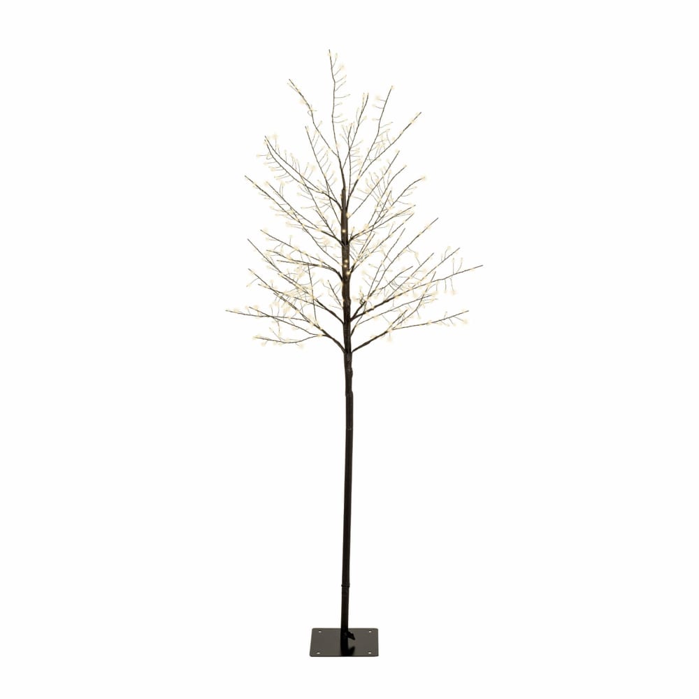 Mobili Rebecca Leuchtbaum mit 480 LEDs für den Außenbereich, H 150 cm, warmweiß style modern Schwarz Pvc - Polyvinlychlorid Festliche Dekoration