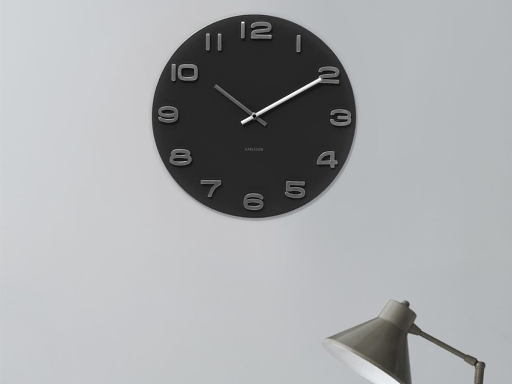 Horloge murale verre noir diamêtre35cm - Maisons du Monde