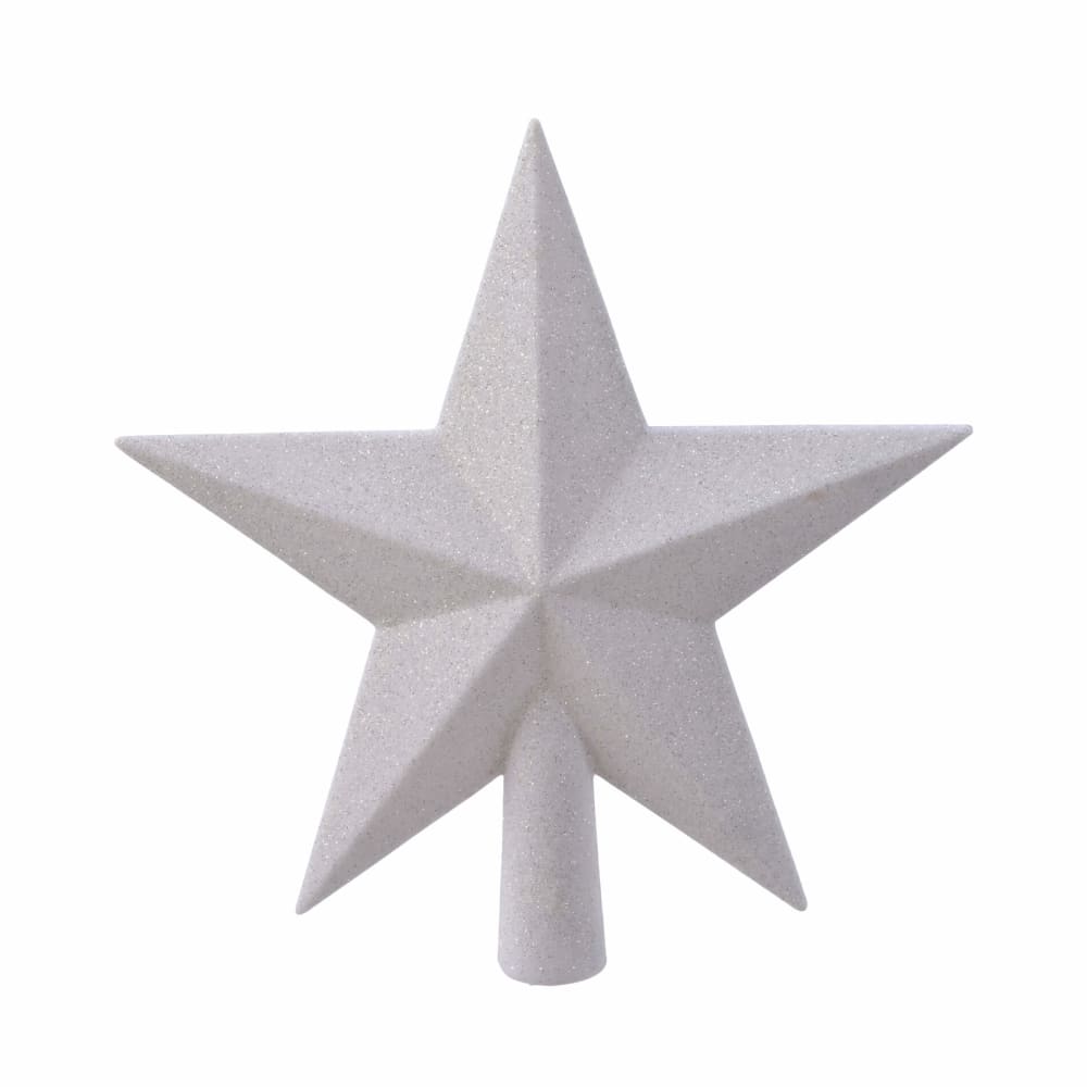 Mobili Rebecca Cime pour sapin de Noël en plastique blanc, H 19 cm style contemporain - Pvc - Poly Chlorure De Vinyle