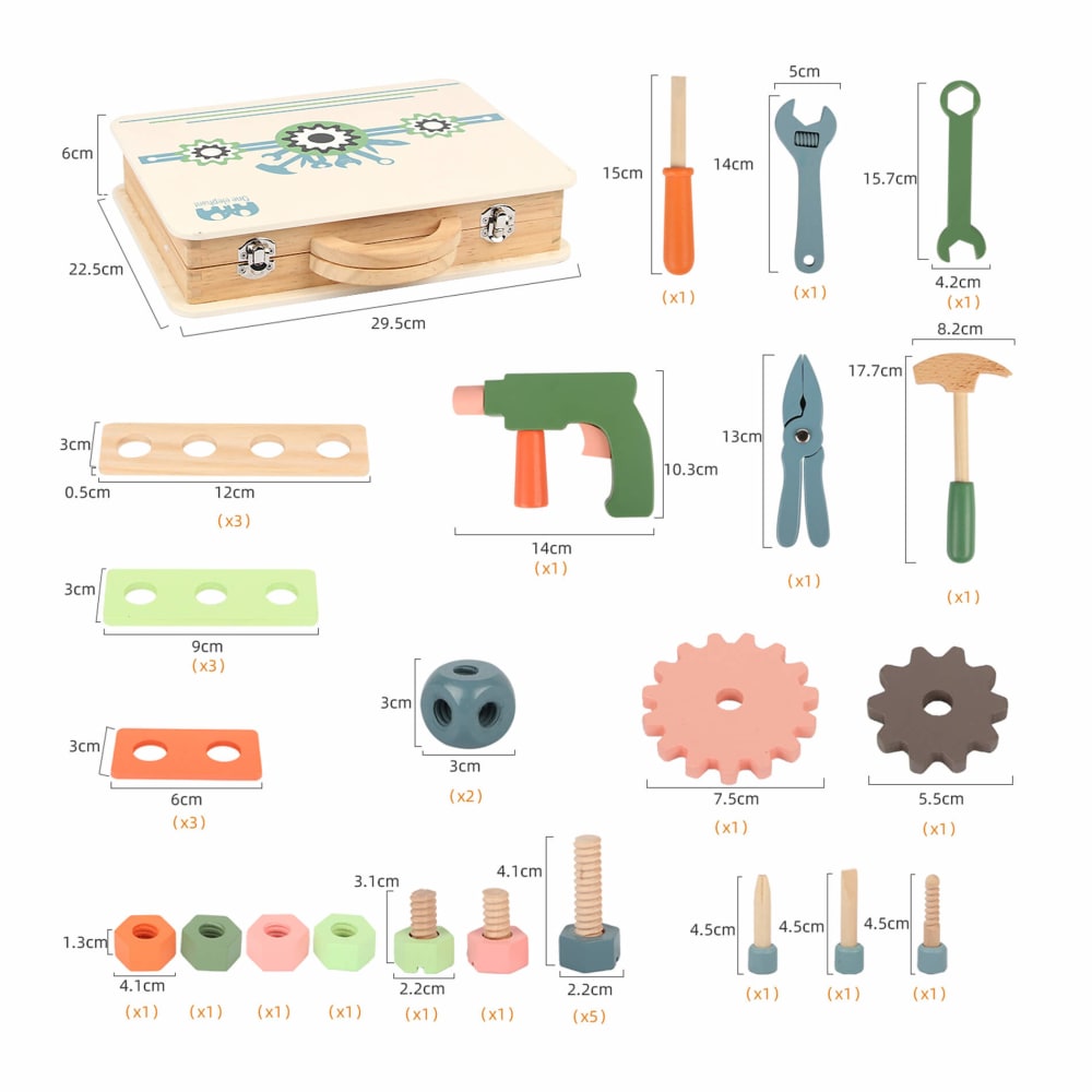 Jeu mallette avec outils en bois pour enfants (Mobili Rebecca) - Image 1