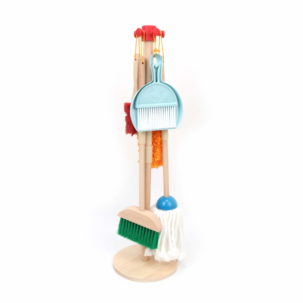Jeu d'outils de nettoyage en bois pour enfants