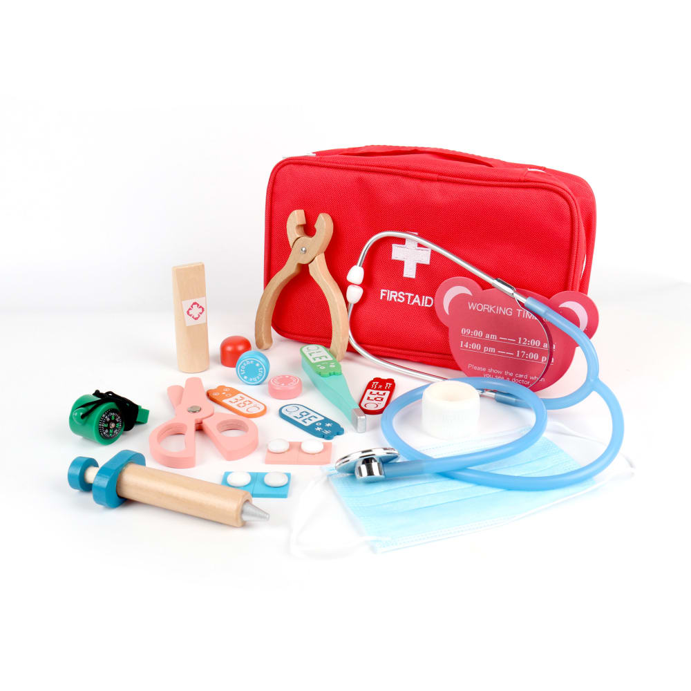 Mobili Rebecca Spielzeug-Arztset aus Holz für Kinder style modern MEHRFARBIG HOLZ Kinder