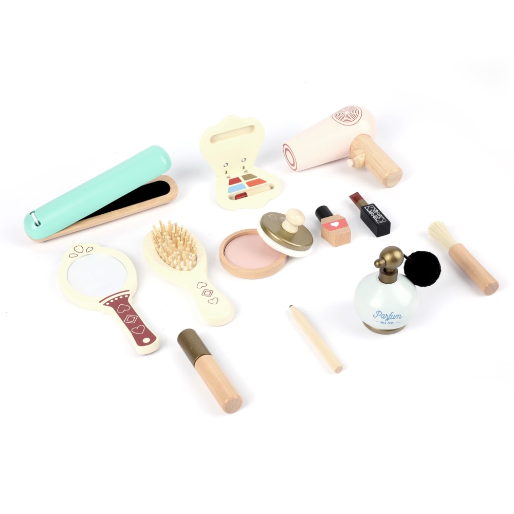 Mobili Rebecca Spielzeug-Schminkset und Make-up-Zubehör aus Holz für Kinder style modern MEHRFARBIG HOLZ Kinder