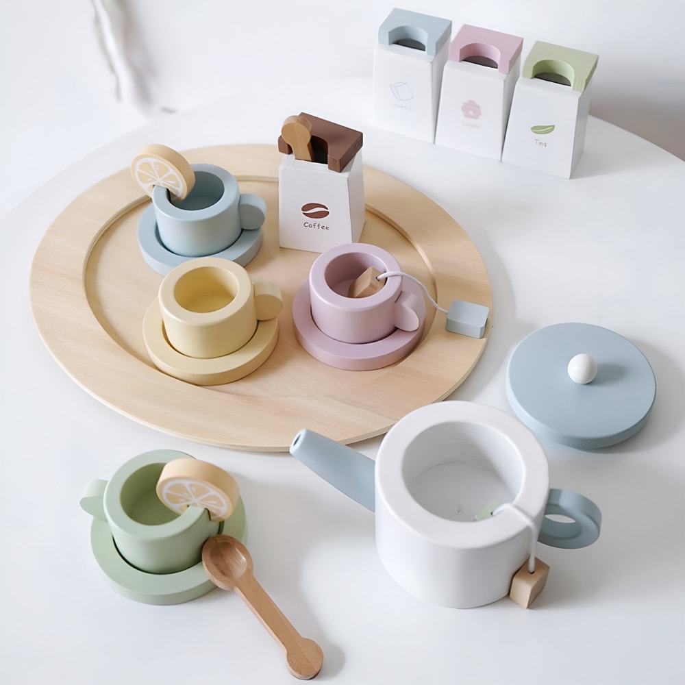 Jeu de plateau et tasses à thé en bois pour enfants - Maisons du Monde