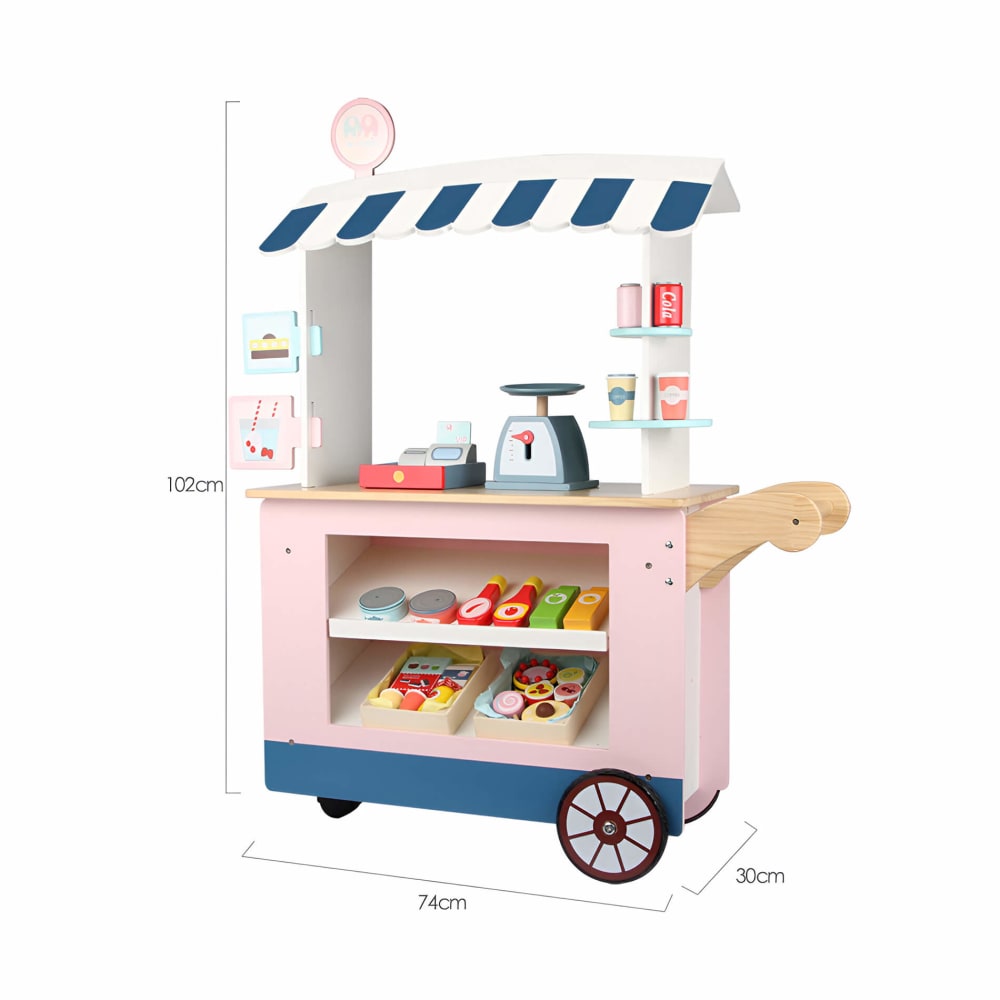 Jeu stand de supermarché en bois pour enfants