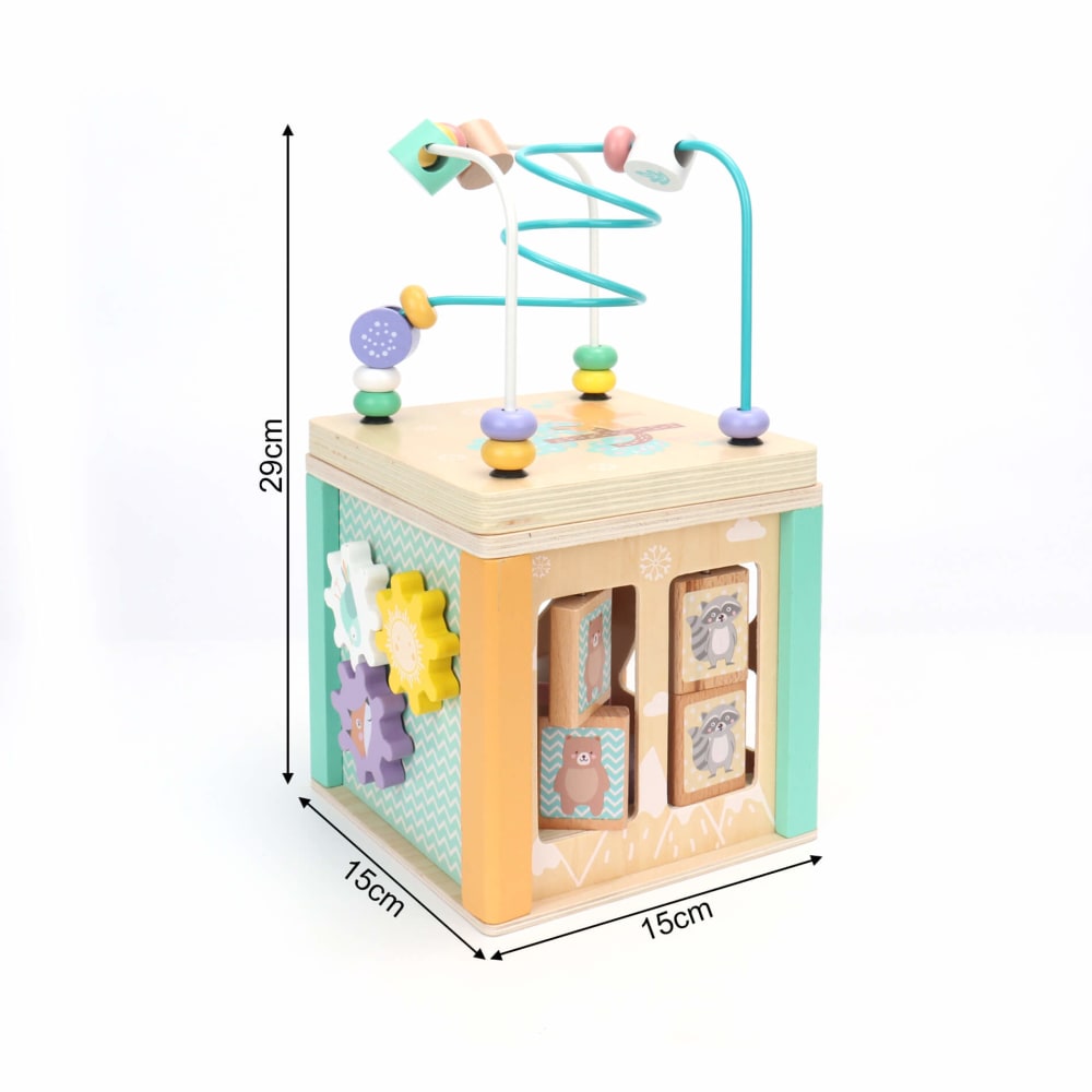 Cube Montessori 5 jeux en 1 en bois pour enfants (Mobili Rebecca) - Image 1