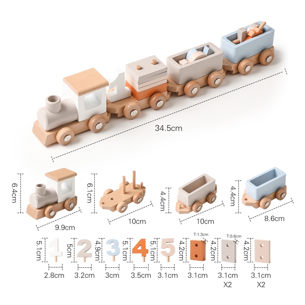 Jeu train montessorien en bois pour enfant (Mobili Rebecca) - Image 2