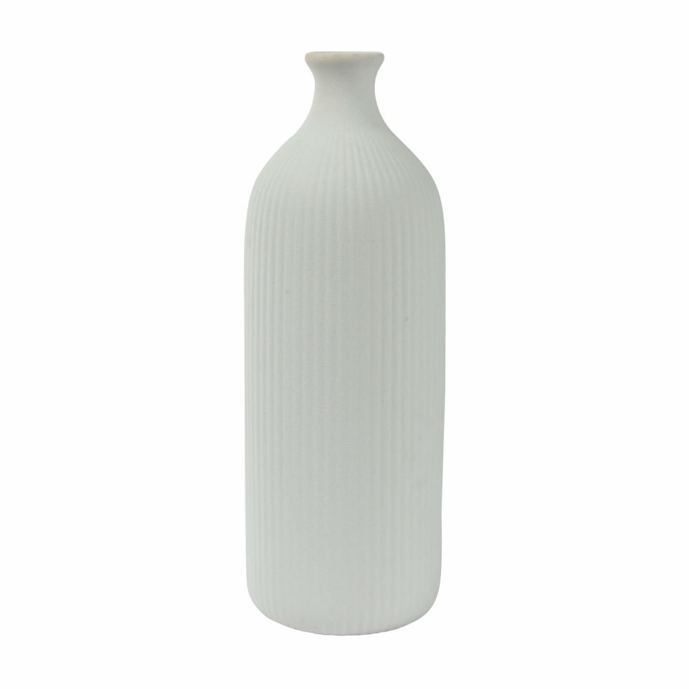 Mobili Rebecca Vase aus Steingut, H 40,5 cm, weiß style modern - Steingut