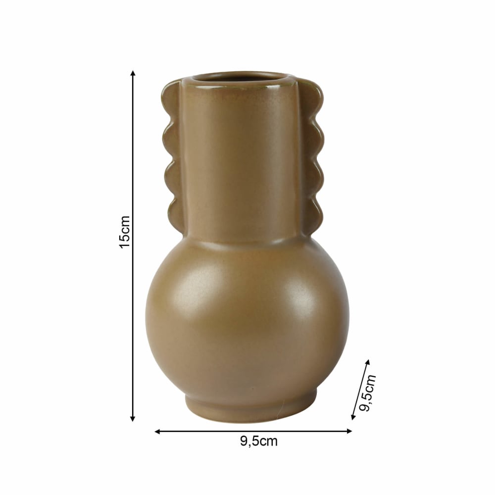 Vase en terre cuite marron, H 15 cm — vue 4
