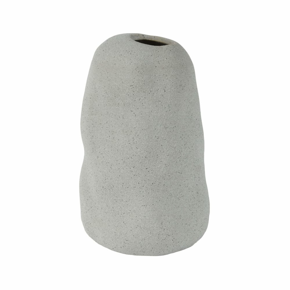 Mobili Rebecca Vase aus Steingut, H 17 cm, grau style modern - Steingut