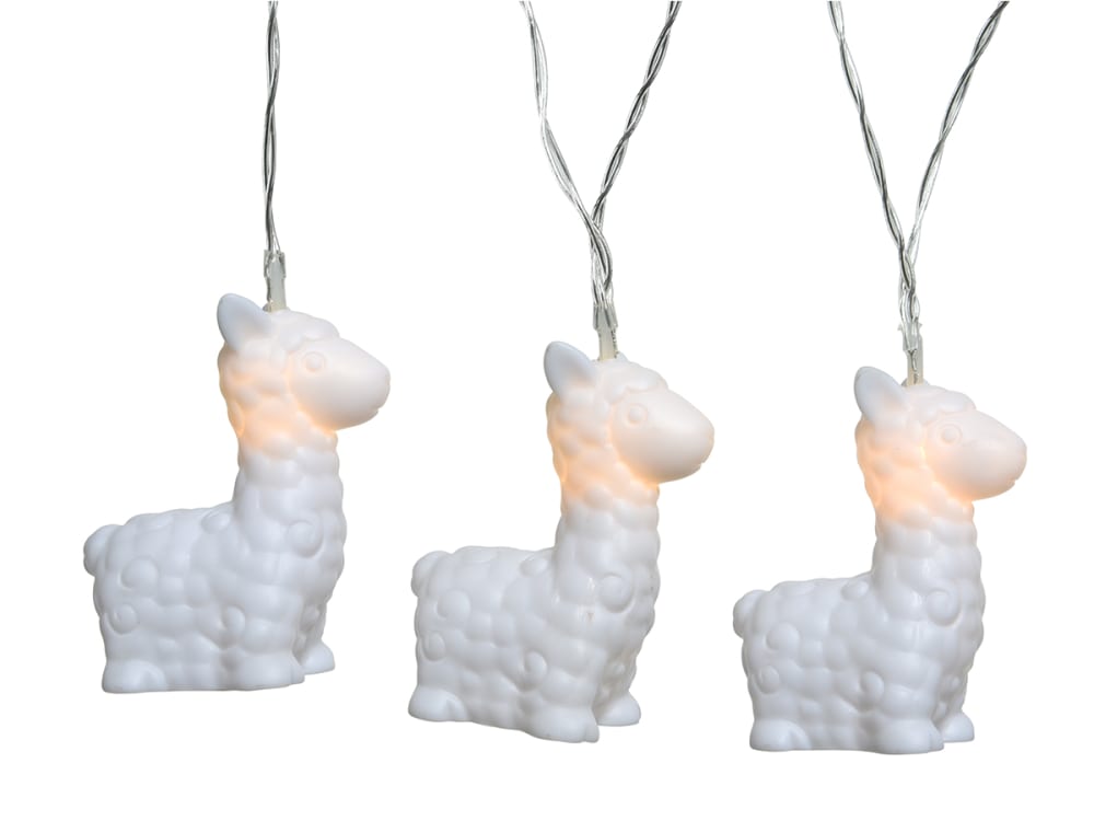 Guirlande lumineuse lama en plastique blanc