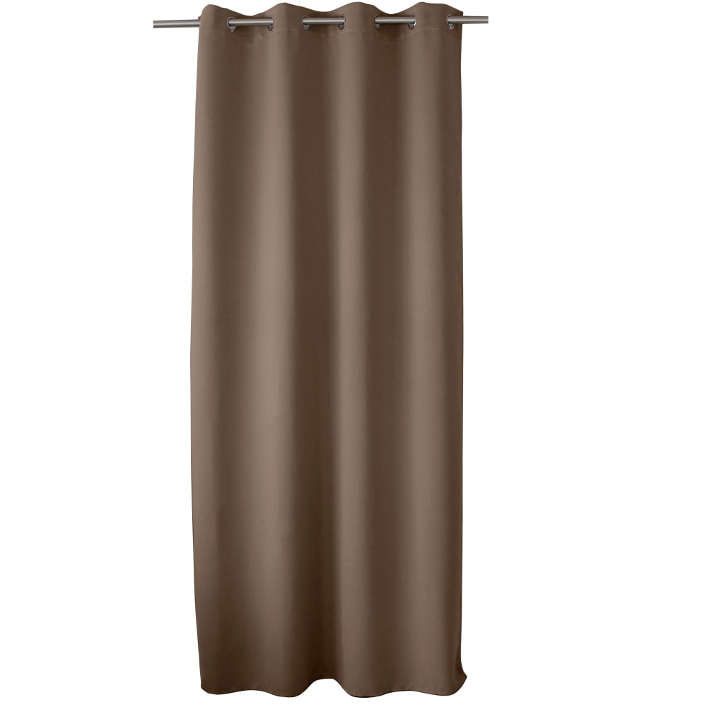 Rideau uni occultant marron avec œillets 140 x 240 cm — vue 3