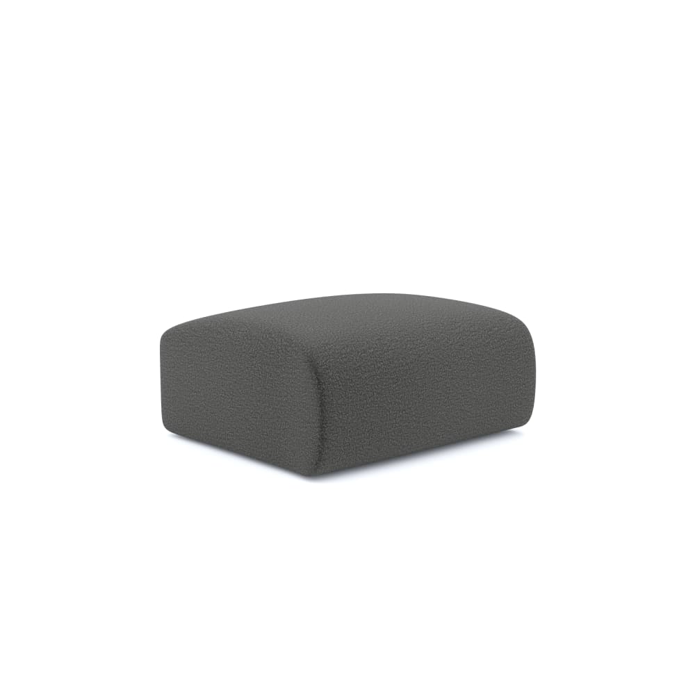 Pouf en tissu bouclette - gris graphite