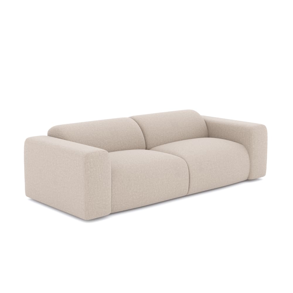 Canapé 3 places en tissu tramé beige