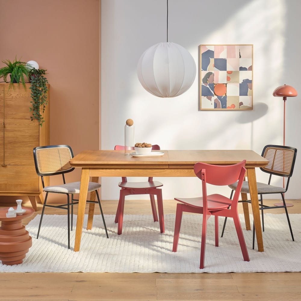 Table extensible en bois massif bronze 6/12 places L160/240