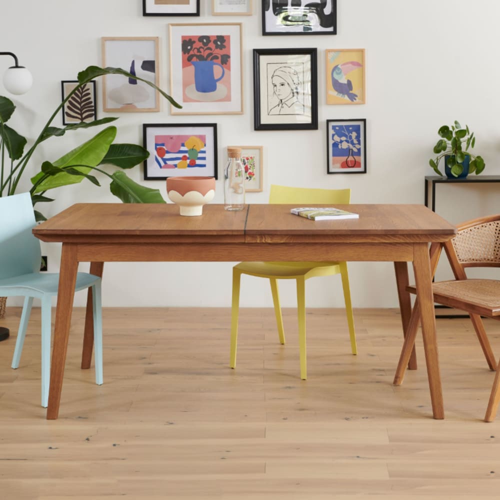 Table extensible en bois massif noir 6/12 places L160/240