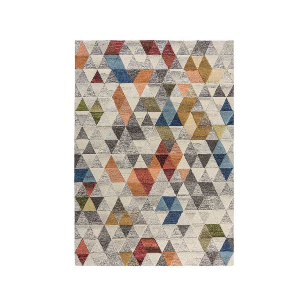 Tapis pure laine Géométrique multicolore 120 x 170
