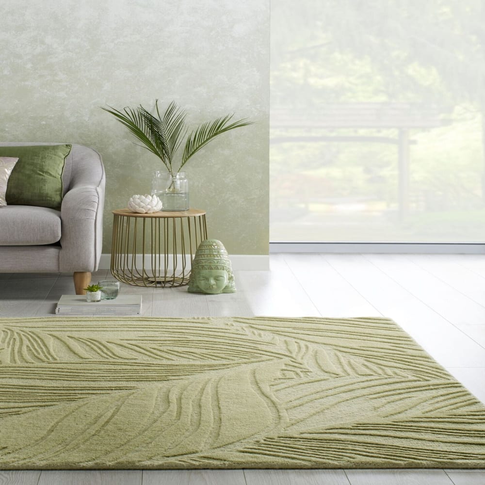 Tapis en laine motif floral sauge 200x290cm — vue 3