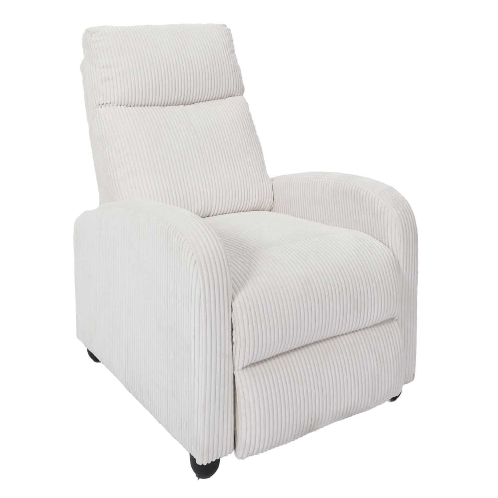 Fauteuil relax multiposition en tissu côtélé beige