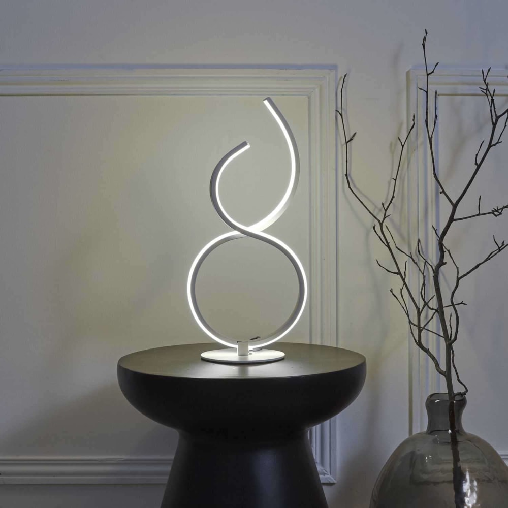 Lampe led design à poser blanche hauteur 36 cm - Maisons du Monde