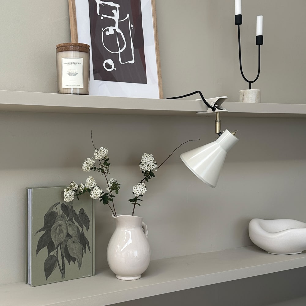 Lampe à pince crème blanc / laiton - Maisons du Monde