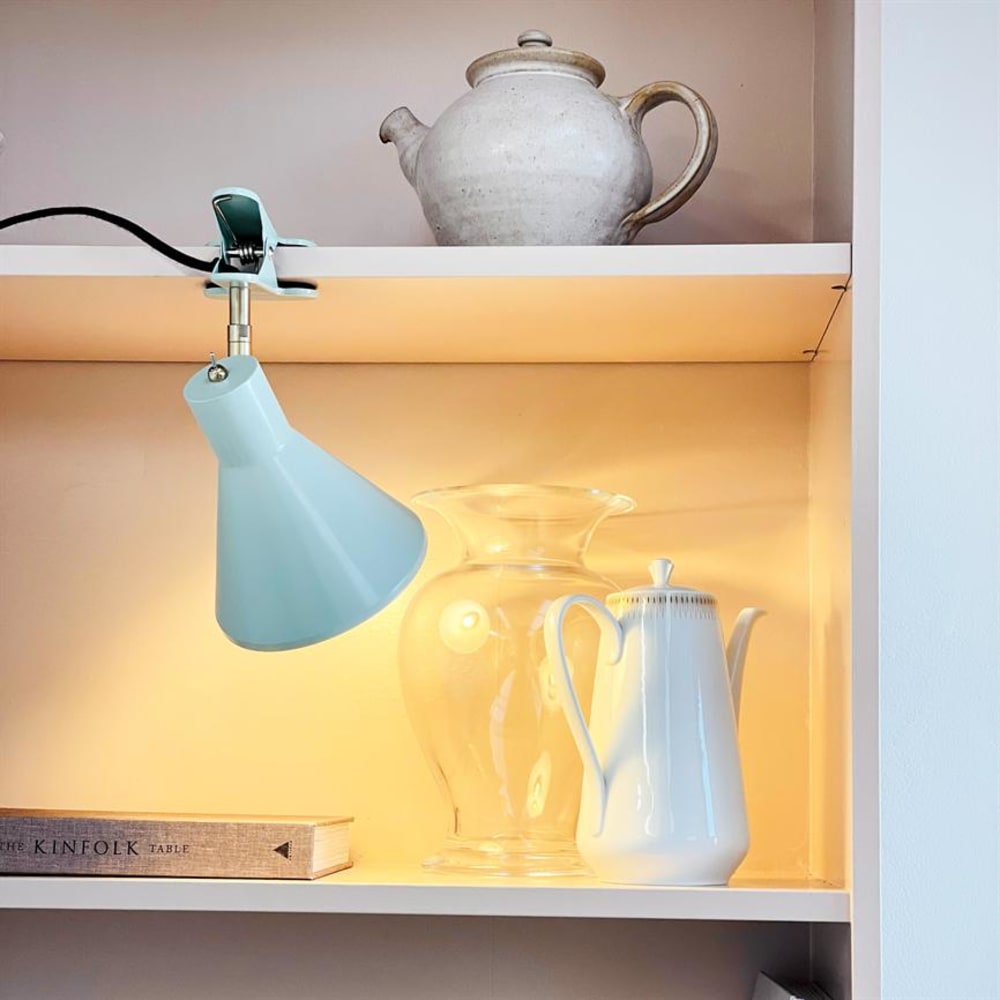 Dyberg Larsen Klemmlampe aus Metall h 16 cm d 15 cm, mint style modern Grün Metall