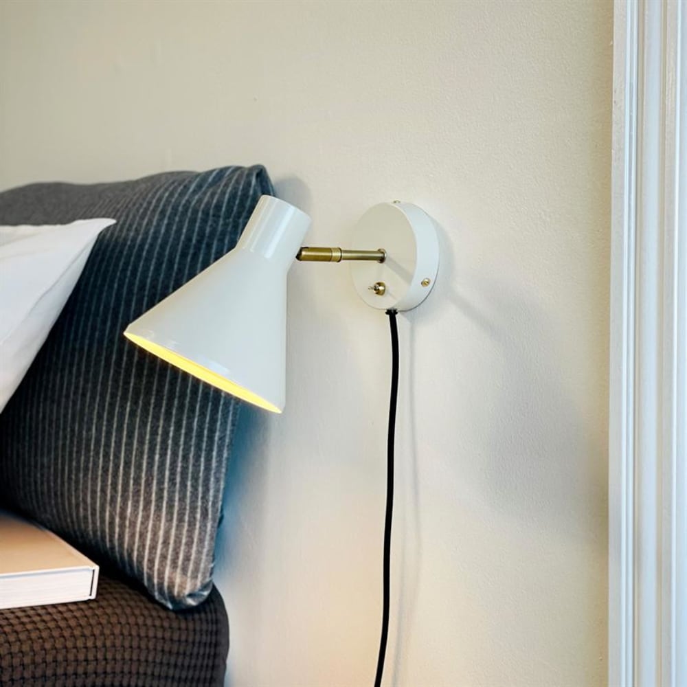 Dyberg Larsen Wandlampe aus Metall h 18 cm d 23,5 cm, creme-weiß style modern - Metall