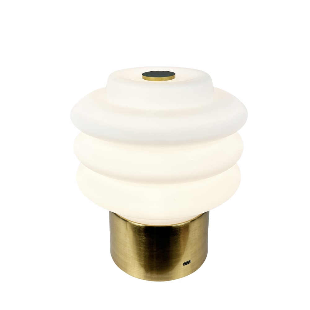 Lampe à poser en verre laiton rechargeable — vue 4