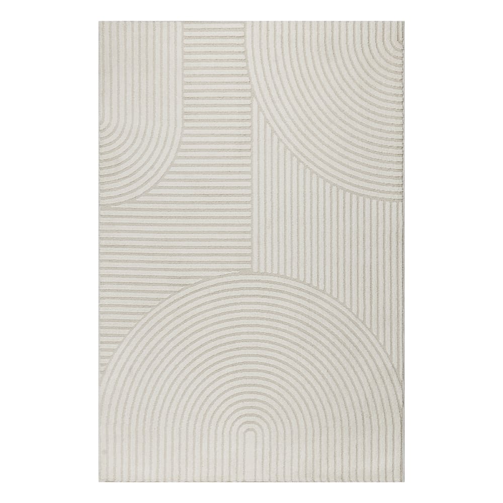 Tapis poils courts arches scandinaves, crème, 80 x 300 cm